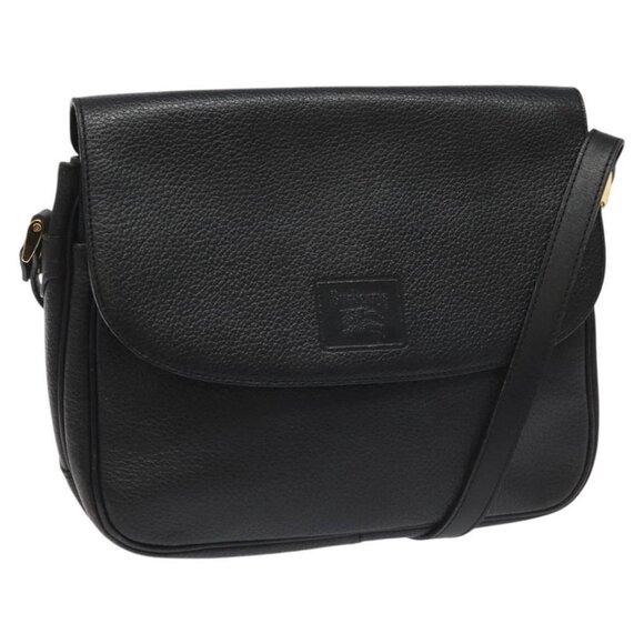Burberrys Shoulder Bag Leather Black Auth - Picture 1 of 16